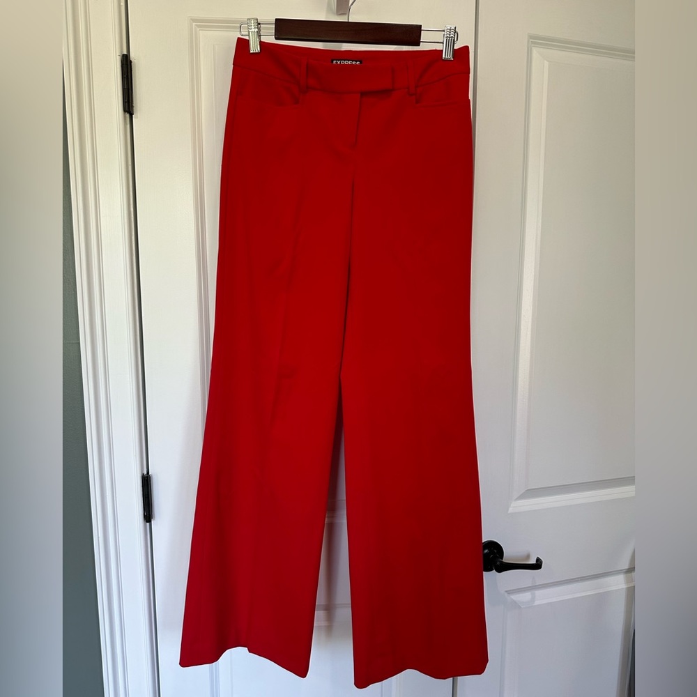 Express red flare pants